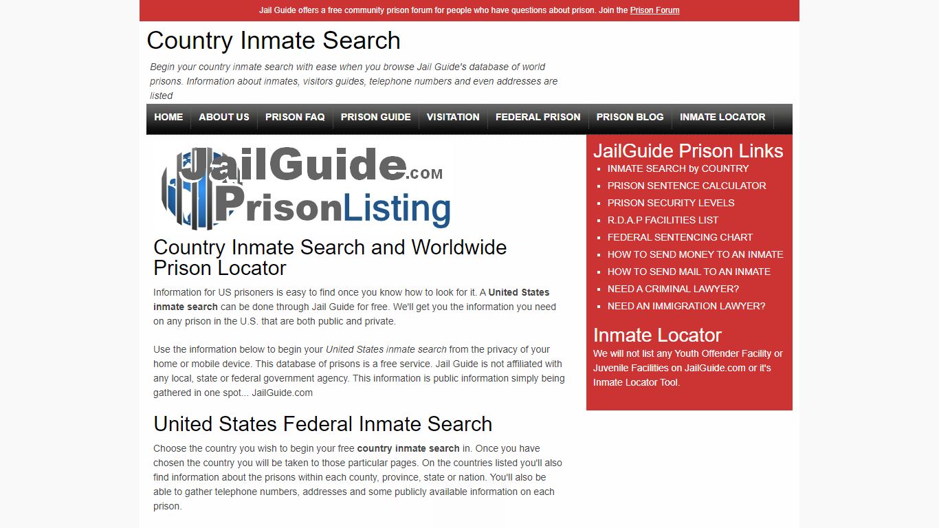 Inmate Search by Country | Lookup Prison in any Country - Jail Guide