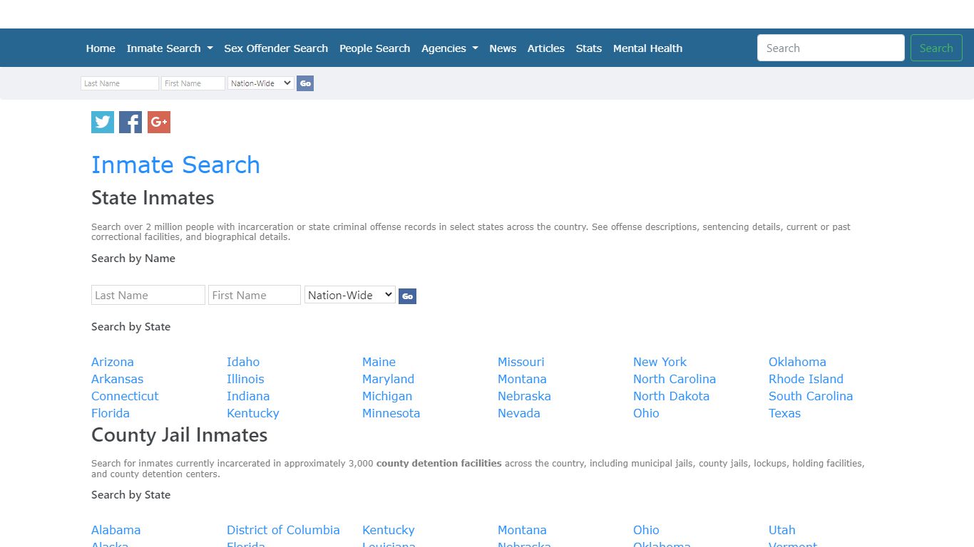 Inmate Search | Inmate Search Tool for State, County and Federal ...
